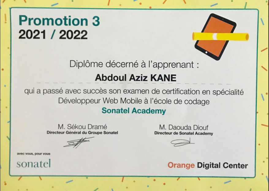 Sonatel Academy – Développement Web & Mobile